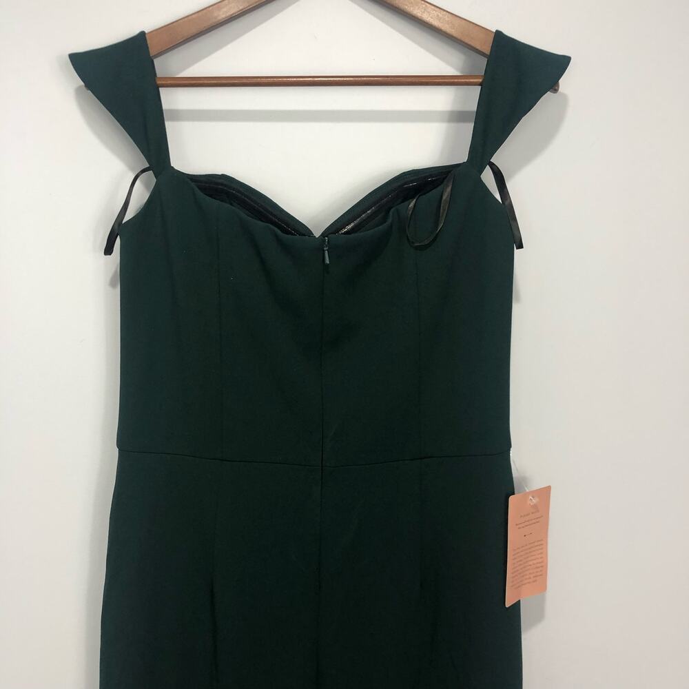 BHLDN Rossi Crepe Maxi Dress Gown Dark Green Size US 12 - Picture 12 of 14